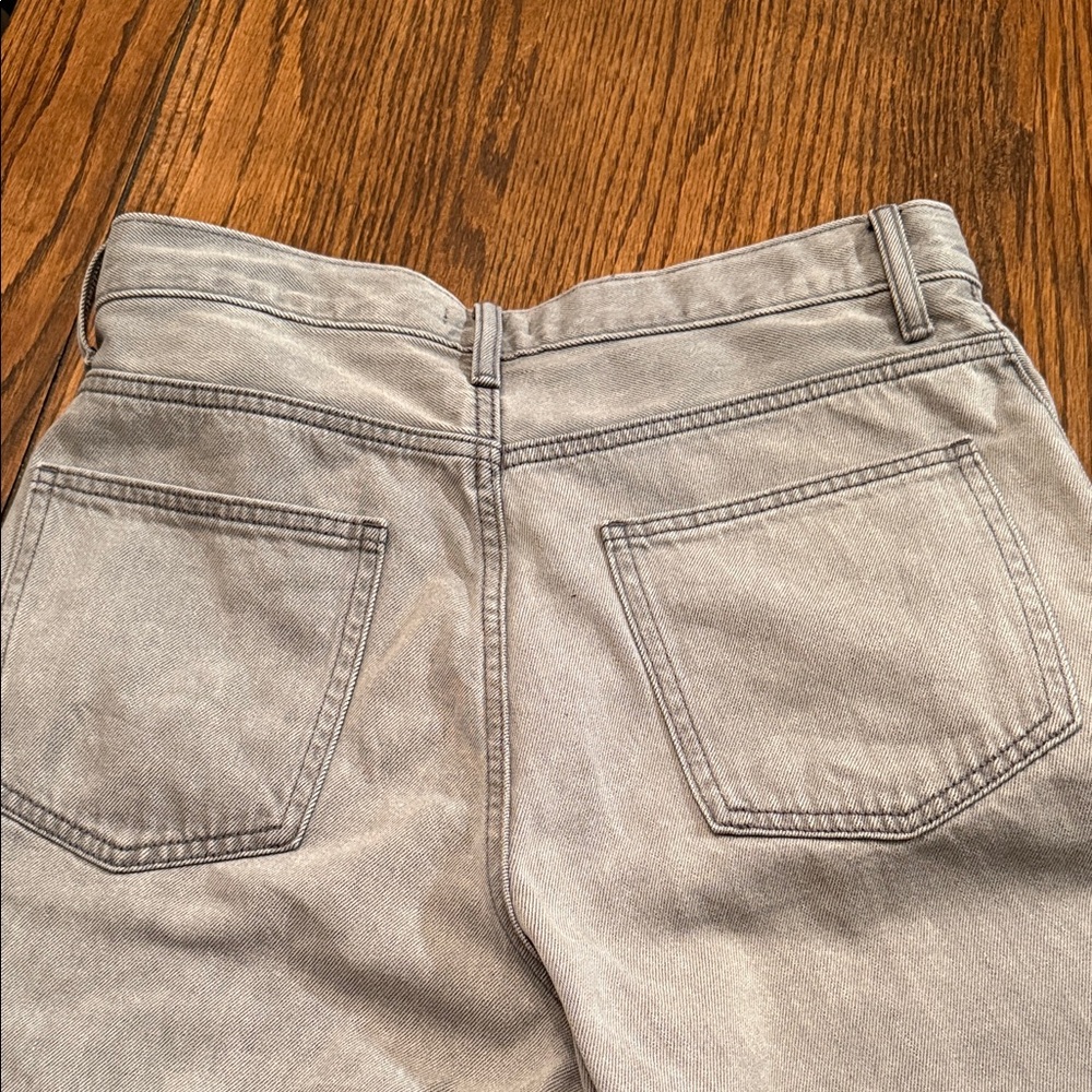 Uniqlo Gray Wide Leg Jeans 30 Waist Heavy Cotton Minimalist Denim - Picture 6 of 13